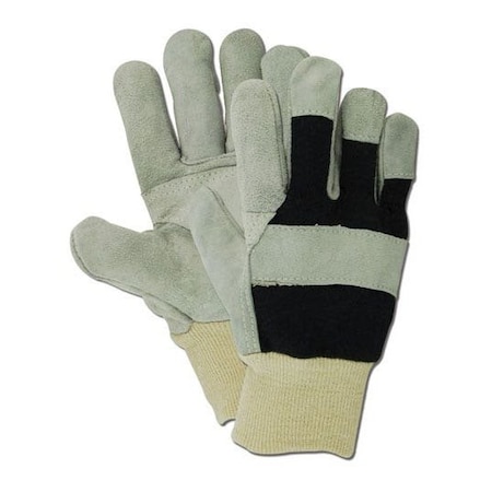 Magid Leather Palm Gloves, Wing Thumb, Gray, Large, 12 PK TWT935K